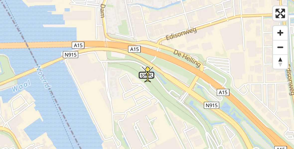 Routekaart van de vlucht: Lifeliner 2 naar Alblasserdam, Kabelbaan