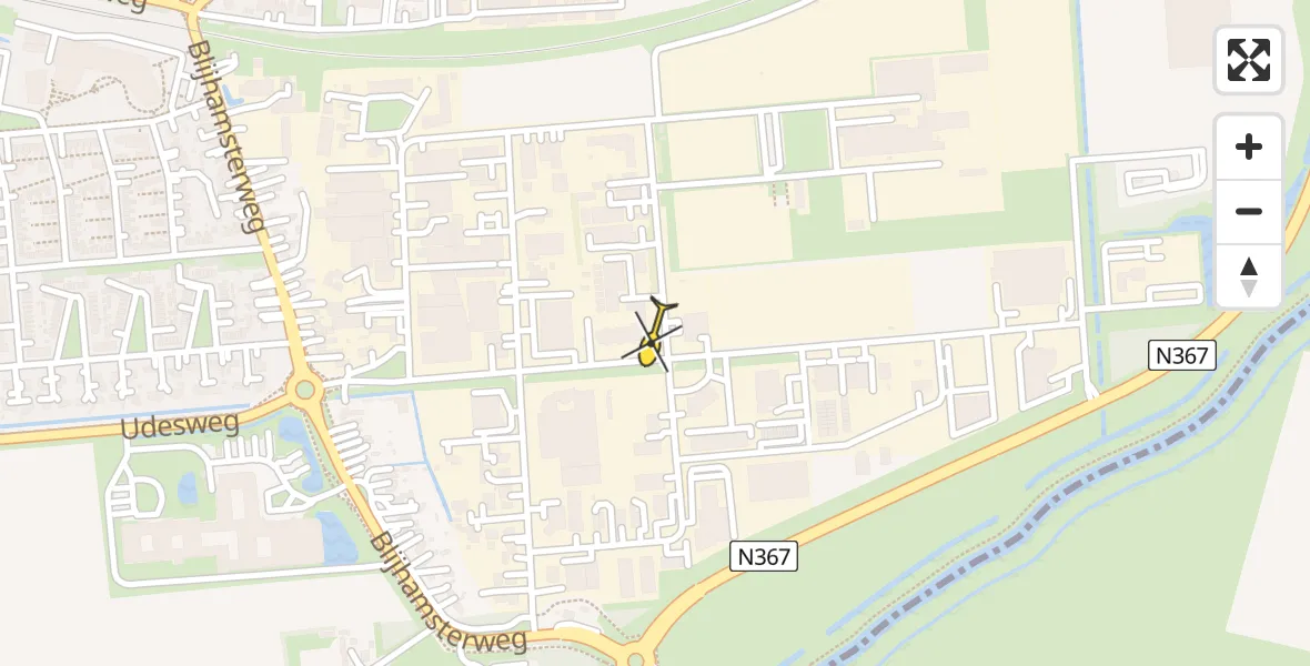 Routekaart van de vlucht: Lifeliner 4 naar Winschoten