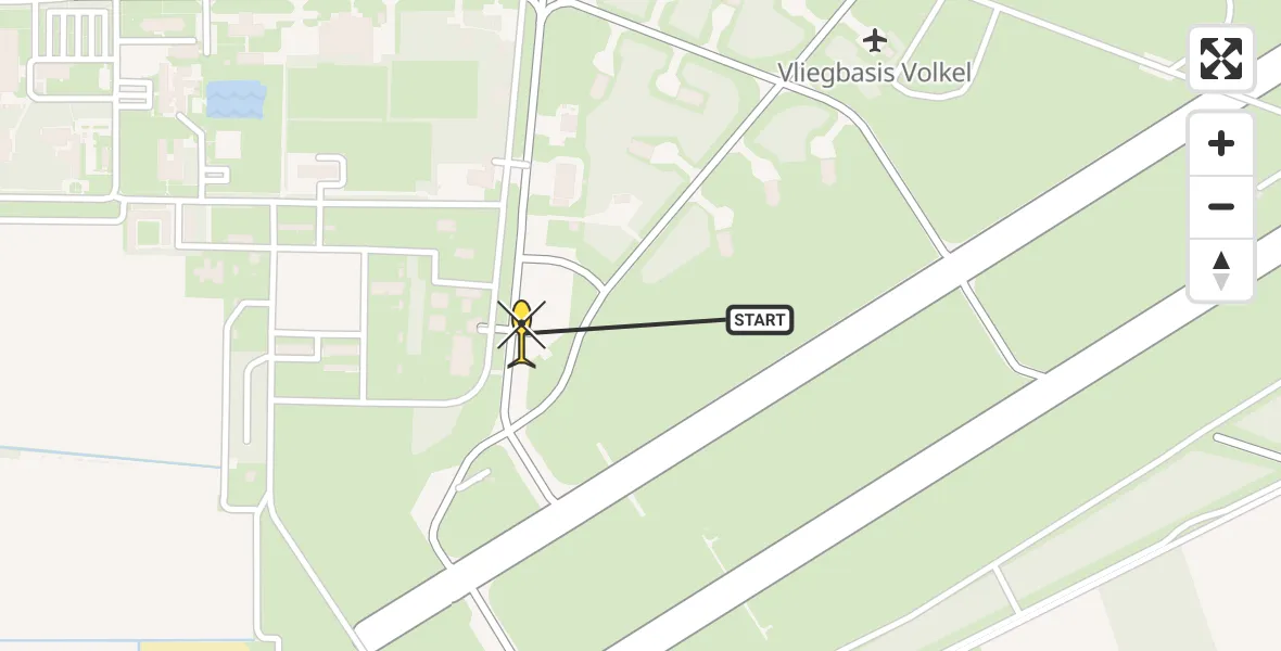 Routekaart van de vlucht: Lifeliner 3 naar Vliegbasis Volkel, Zeelandsedijk