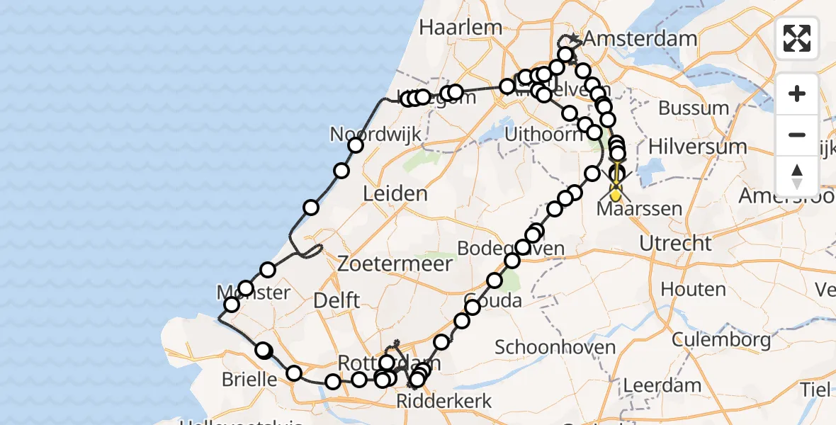Routekaart van de vlucht: Politieheli naar Breukelen, Fokkerweg