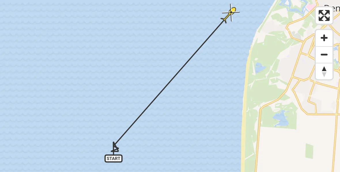 Routekaart van de vlucht: Politieheli naar Den Helder, Schulpengat