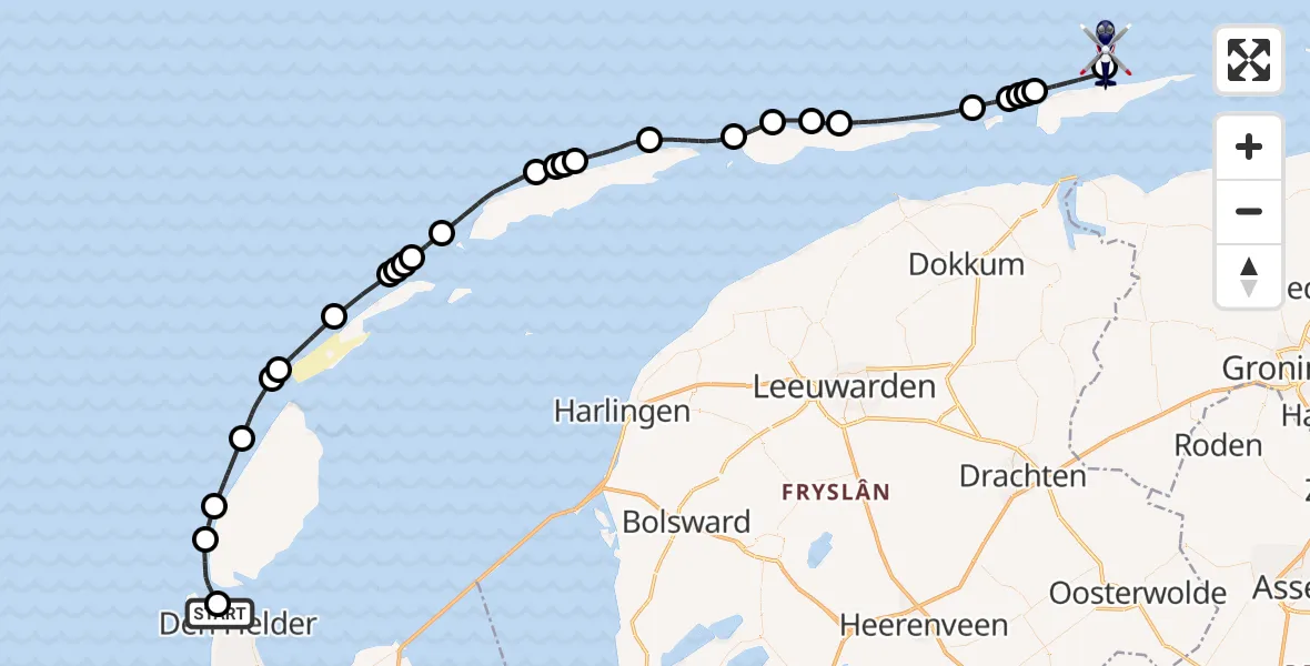 Vluchtroute Politiehelikopter Den Helder - , 08 september 2025, 10:13