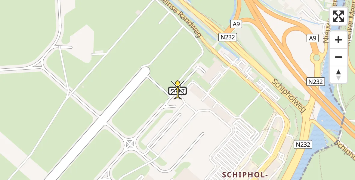 Routekaart van de vlucht: Politieheli naar Schiphol, Thermiekstraat