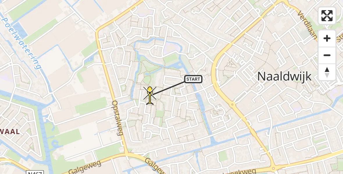 Routekaart van de vlucht: Lifeliner 2 naar Naaldwijk, Berberis