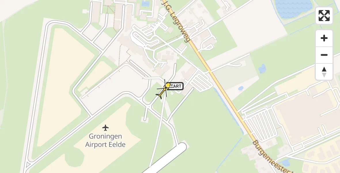 Routekaart van de vlucht: Lifeliner 4 naar Groningen Airport Eelde, Machlaan