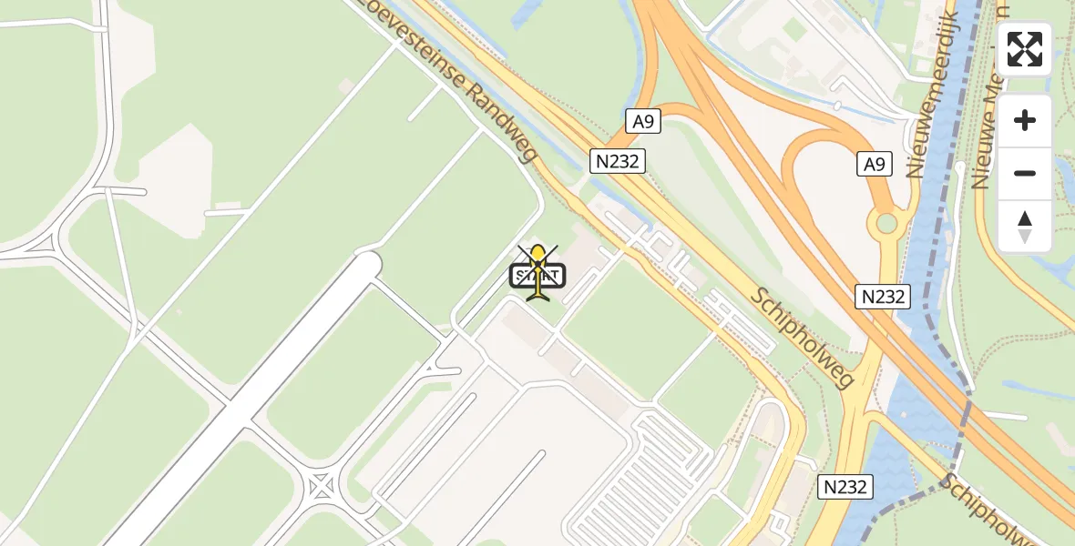 Routekaart van de vlucht: Politieheli naar Schiphol, Walaardt Sacréstraat