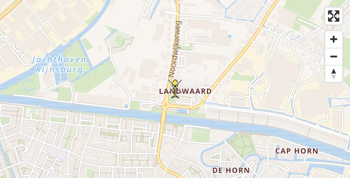 Routekaart van de vlucht: Lifeliner 1 naar Rijnsburg