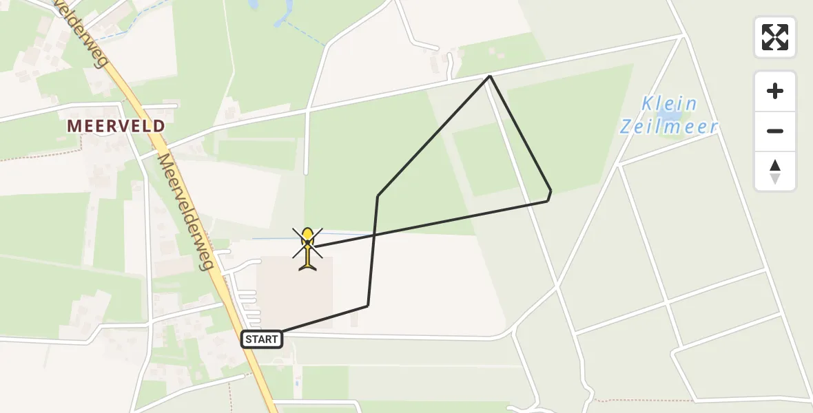 Routekaart van de vlucht: Politiehelikopter naar Uddel, 't Rechtewegje