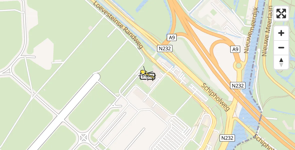 Routekaart van de vlucht: Politieheli naar Schiphol, Walaardt Sacréstraat