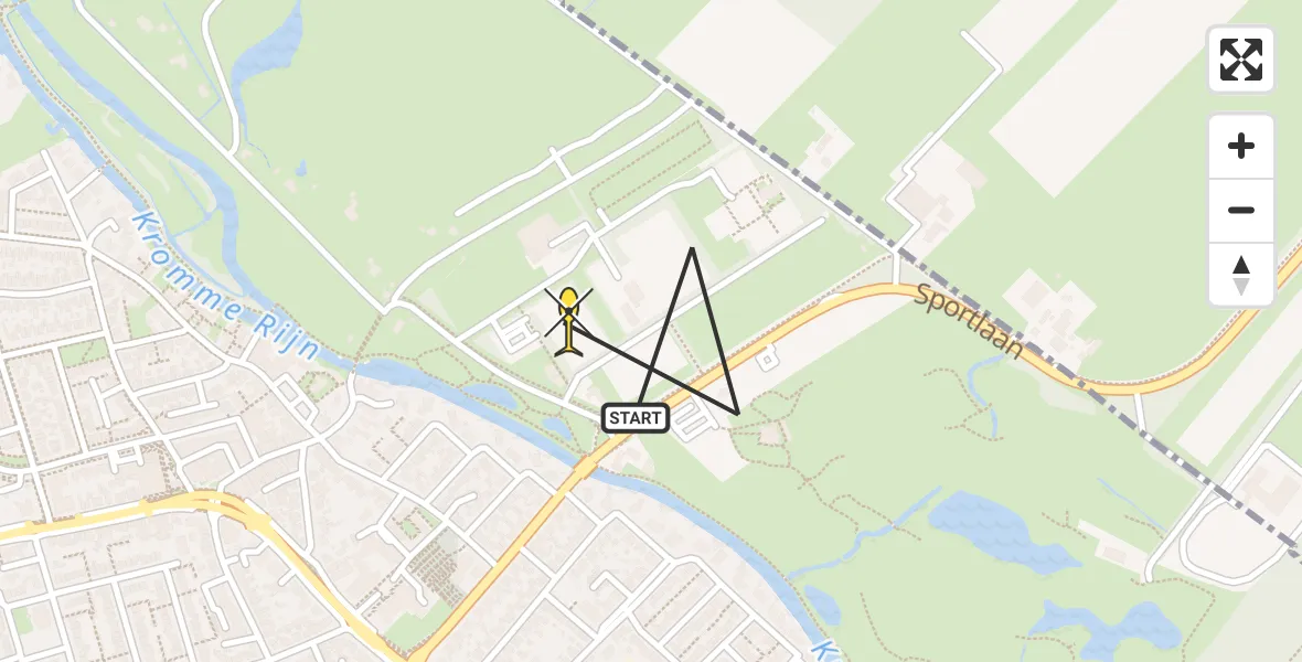 Routekaart van de vlucht: Lifeliner 1 naar Bunnik, Tolhuislaan