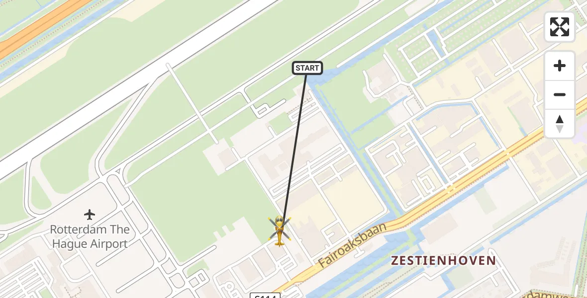 Vluchtroute Traumahelikopter Rotterdam The Hague Airport - Rotterdam The Hague Airport, 09 september 2025, 09:25