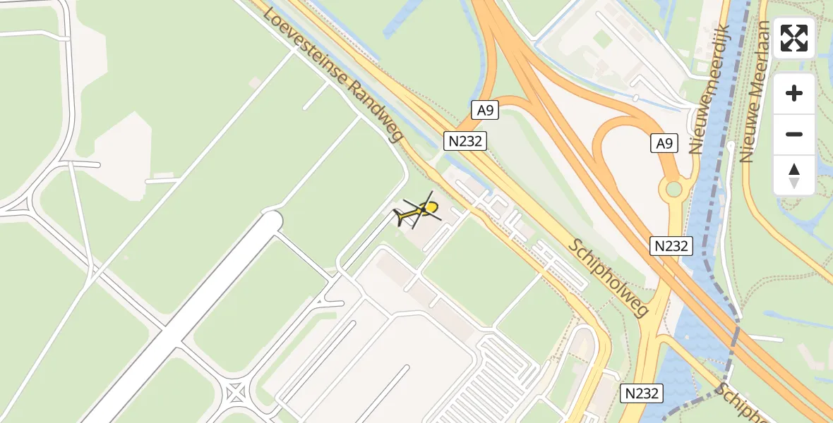 Vluchtroute Politiehelikopter van Schiphol naar Schiphol