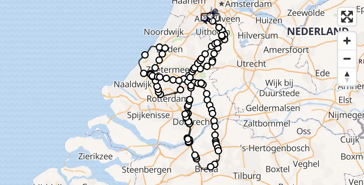 Vluchtroute Politiehelikopter Schiphol - Schiphol, 09 september 2025, 09:54