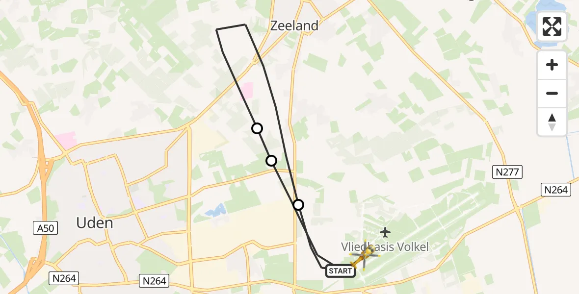 Vluchtroute Traumahelikopter Vliegbasis Volkel - Vliegbasis Volkel, 09 september 2025, 10:55