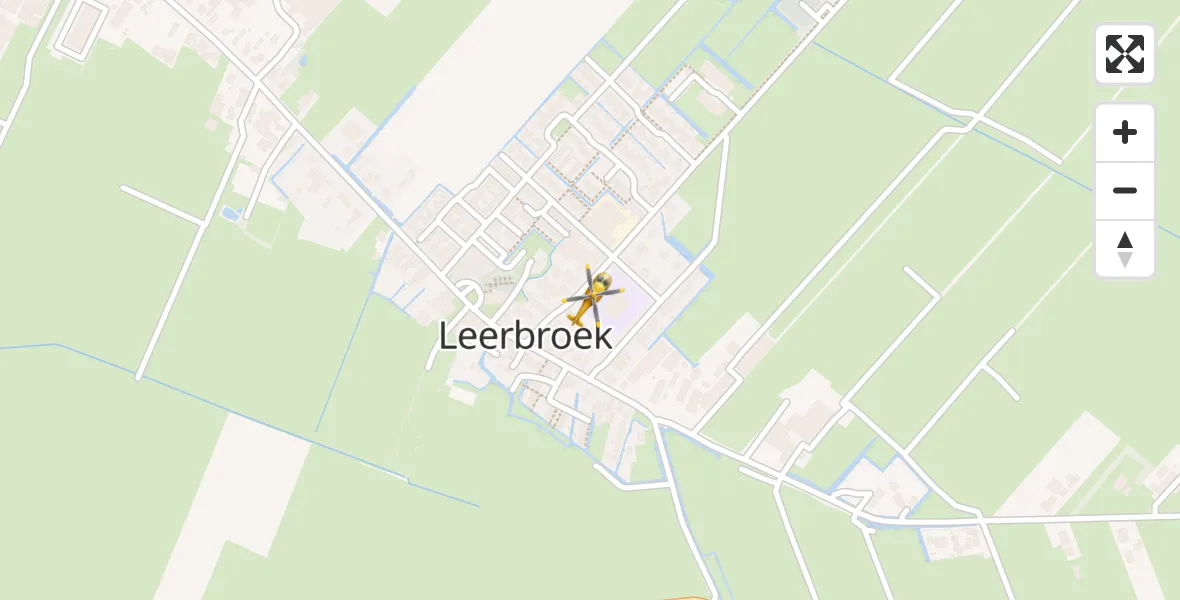 Vluchtroute Traumahelikopter van Leerbroek naar Leerbroek