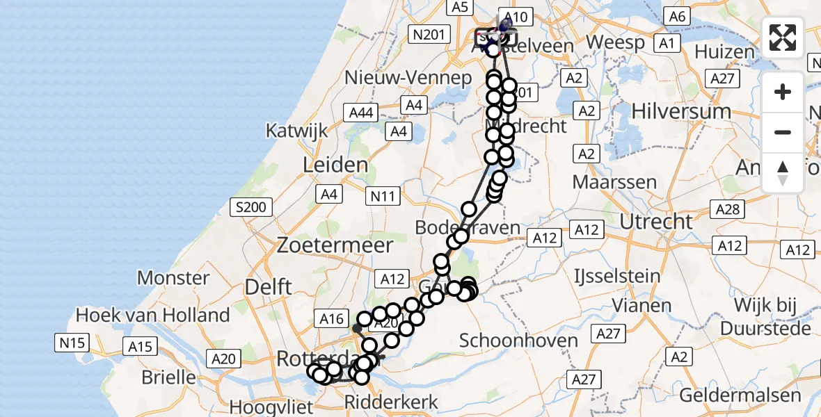 Vluchtroute Politiehelikopter Schiphol - Schiphol, 09 september 2025, 13:27