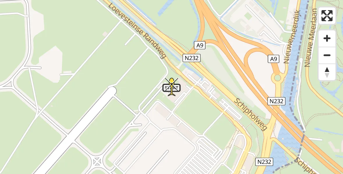 Vluchtroute Politiehelikopter van Schiphol naar Schiphol