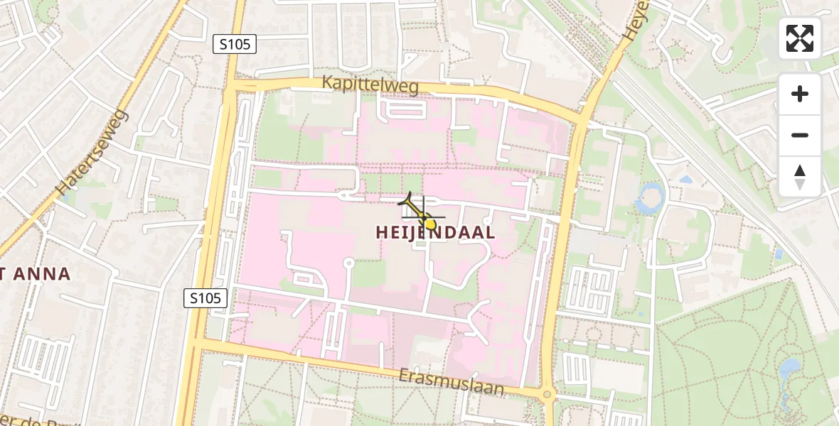 Routekaart van de vlucht: Lifeliner 3 naar Radboud Universitair Medisch Centrum