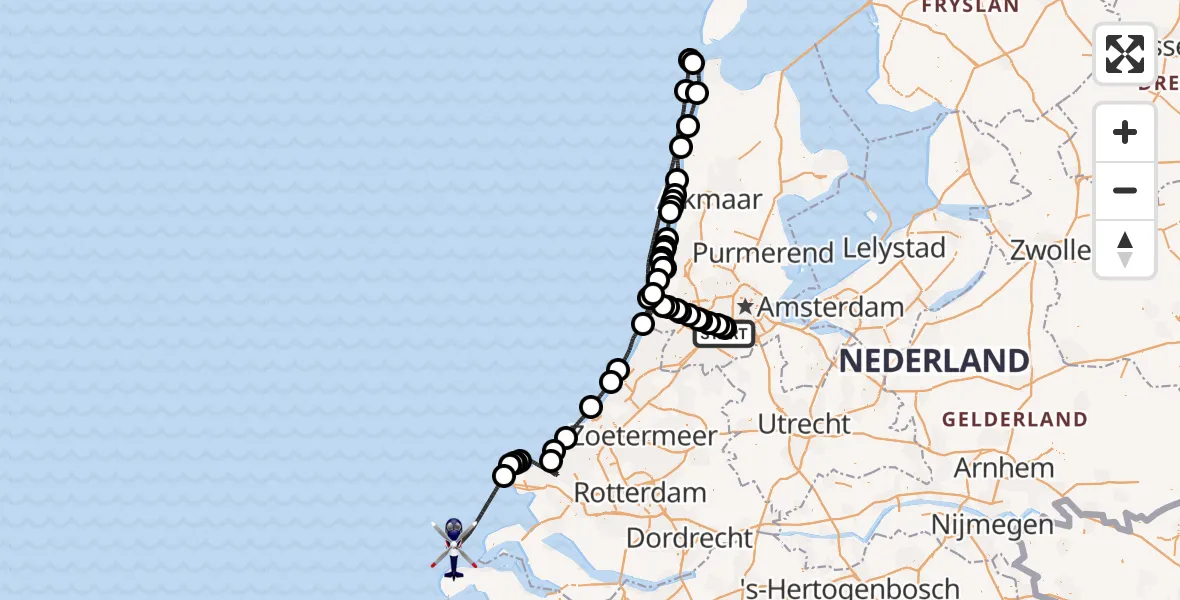 Vluchtroute Politiehelikopter Schiphol - , 10 september 2025, 13:10