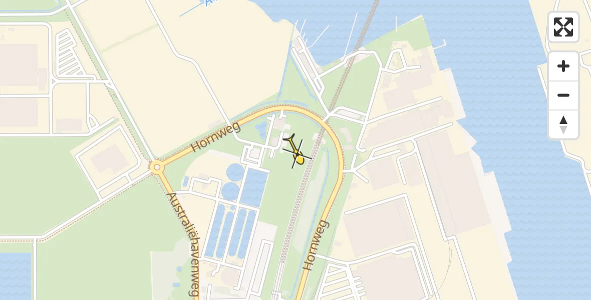 Vluchtroute Traumahelikopter van Amsterdam Heliport naar Amsterdam Heliport