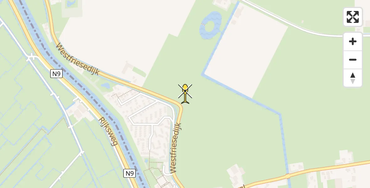 Routekaart van de vlucht: Lifeliner 1 naar Warmenhuizen