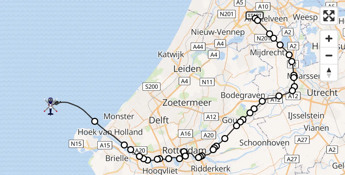 Vluchtroute Politiehelikopter Schiphol - , 11 september 2025, 09:28