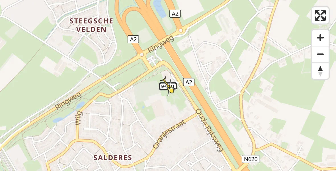 Routekaart van de vlucht: Lifeliner 3 naar Best, Bosseweg