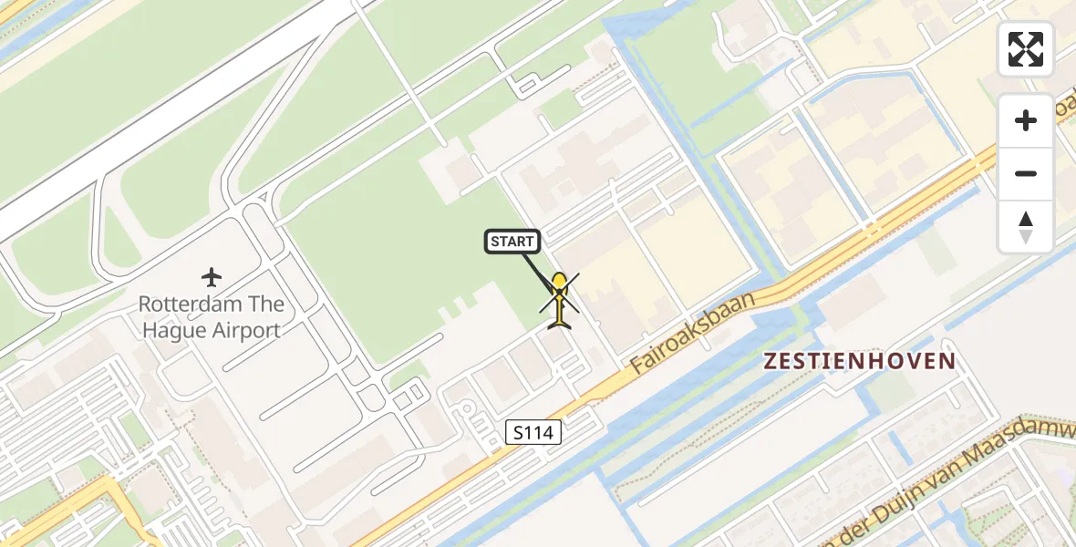 Routekaart van de vlucht: Lifeliner 2 naar Rotterdam The Hague Airport, Brandenburgbaan