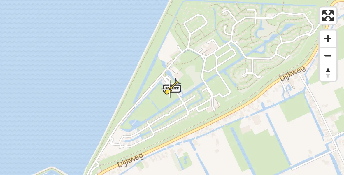 Routekaart van de vlucht: Lifeliner 1 naar Andijk, Proefpolder