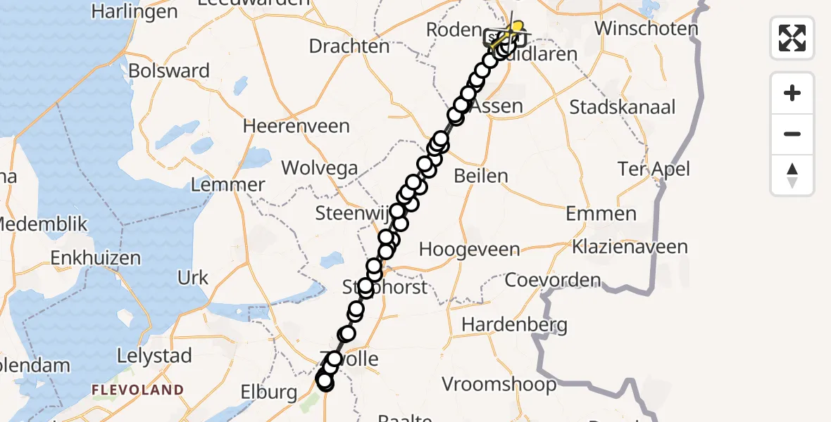 Routekaart van de vlucht: Lifeliner 4 naar Groningen Airport Eelde, Vissersweg