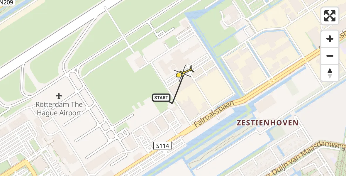 Routekaart van de vlucht: Lifeliner 2 naar Rotterdam The Hague Airport, Portelabaan