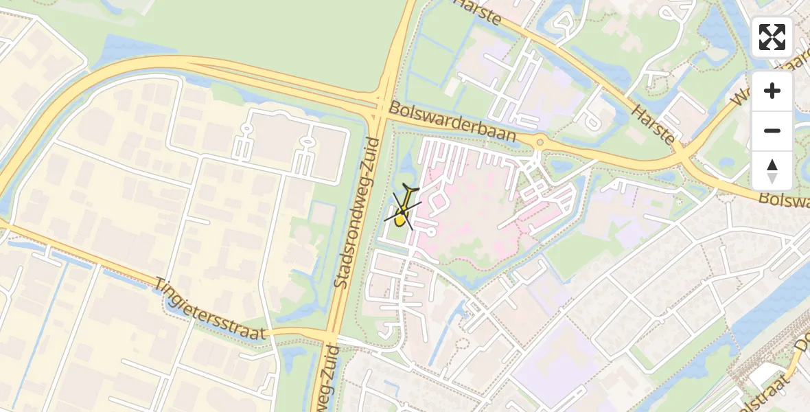 Routekaart van de vlucht: Ambulanceheli naar Sneek