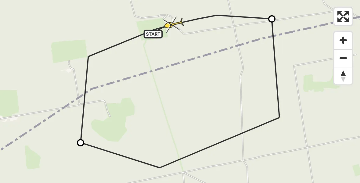 Routekaart van de vlucht: Politiehelikopter naar Vaassen, Dalweg