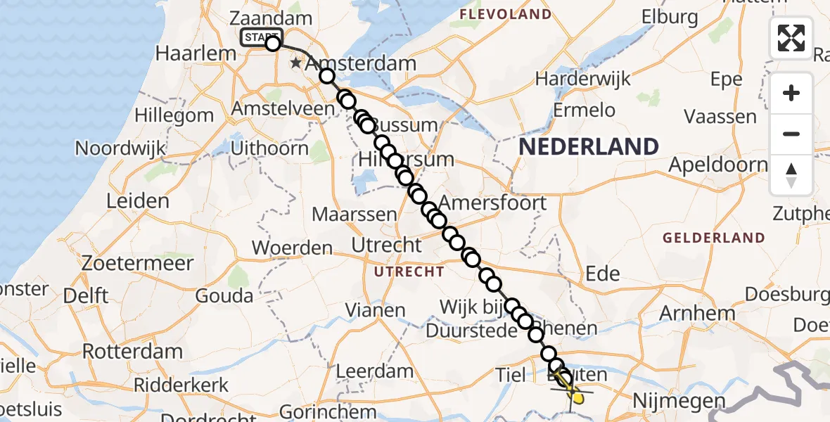 Routekaart van de vlucht: Lifeliner 1 naar Puiflijk, Maltaweg