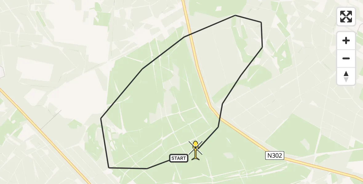 Routekaart van de vlucht: Politiehelikopter naar Ermelo, Postweg