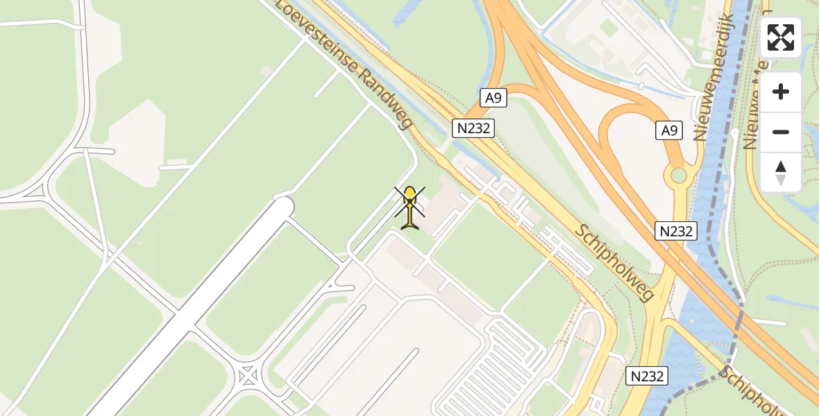 Vluchtroute Politiehelikopter van Schiphol naar Schiphol