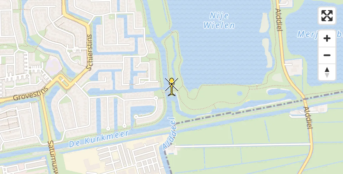 Routekaart van de vlucht: Lifeliner 4 naar Leeuwarden