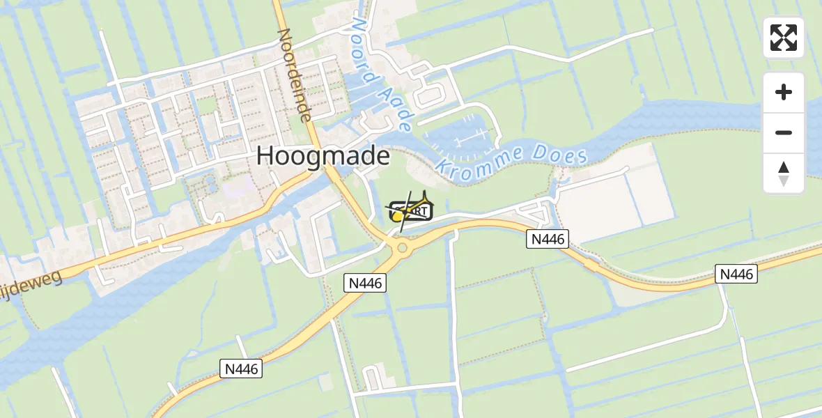 Routekaart van de vlucht: Lifeliner 1 naar Hoogmade, Ofwegen