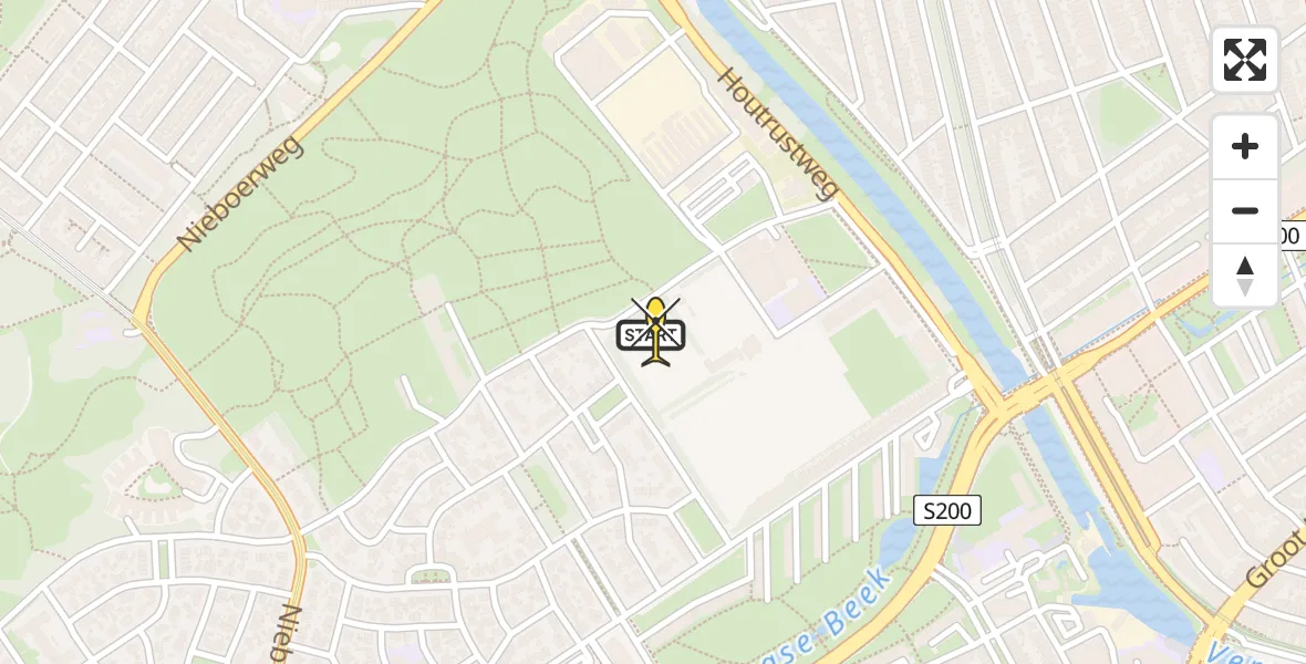 Routekaart van de vlucht: Lifeliner 2 naar Den Haag, Laan van Poot