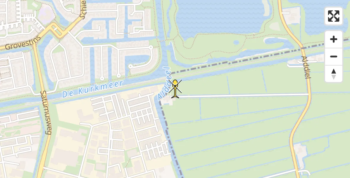 Routekaart van de vlucht: Lifeliner 4 naar Tytsjerk