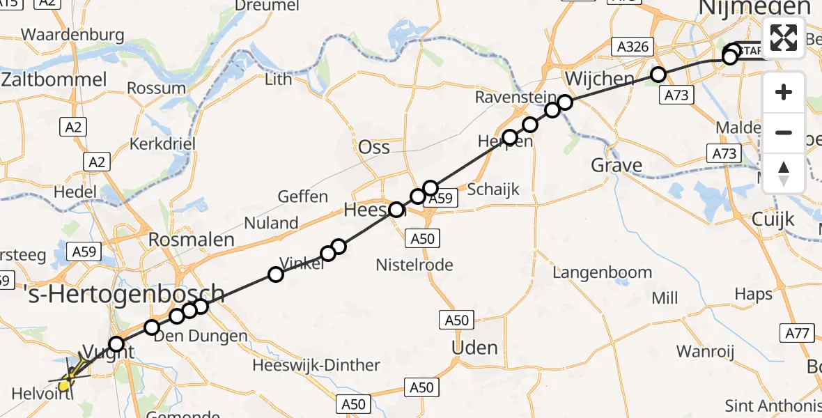 Routekaart van de vlucht: Lifeliner 3 naar Vught, Alligatorstraat