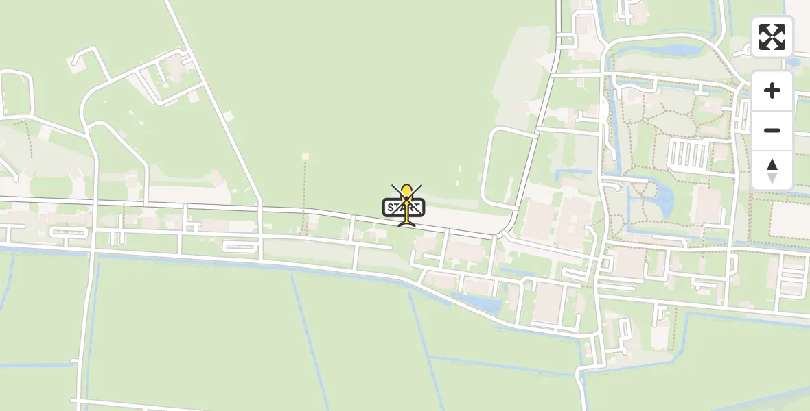 Routekaart van de vlucht: Ambulancehelikopter naar Vliegbasis Leeuwarden, Keegsdijkje