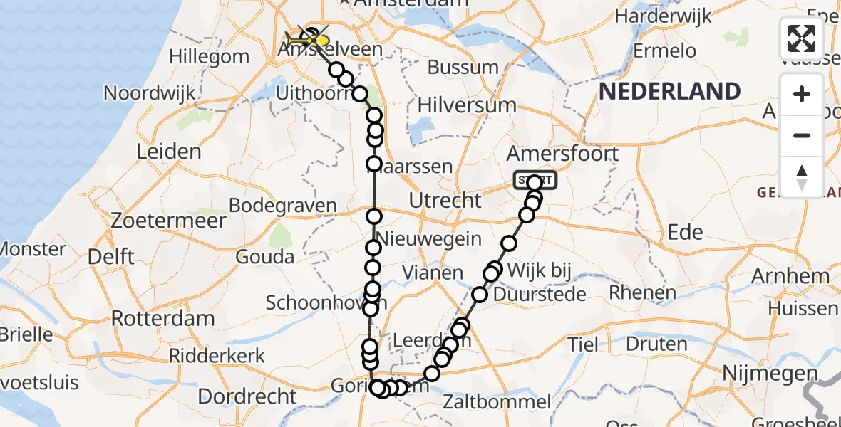 Routekaart van de vlucht: Politiehelikopter naar Schiphol, Het Zeisterspoor