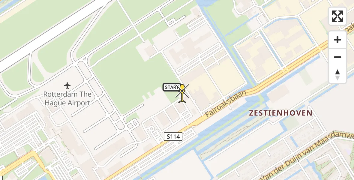 Routekaart van de vlucht: Lifeliner 2 naar Rotterdam The Hague Airport, Brandenburgbaan