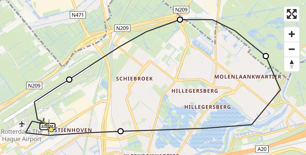 Routekaart van de vlucht: Lifeliner 2 naar Rotterdam The Hague Airport, P10