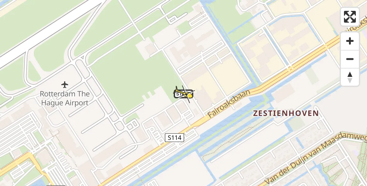 Routekaart van de vlucht: Lifeliner 2 naar Rotterdam The Hague Airport, Brandenburgbaan