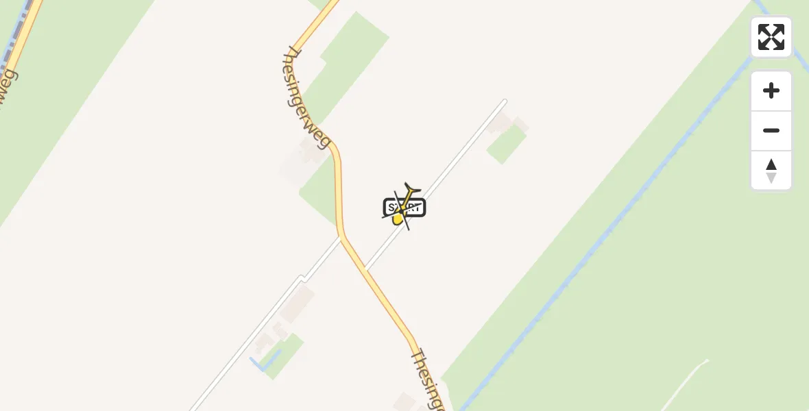 Routekaart van de vlucht: Lifeliner 4 naar Thesinge, Thesingerweg