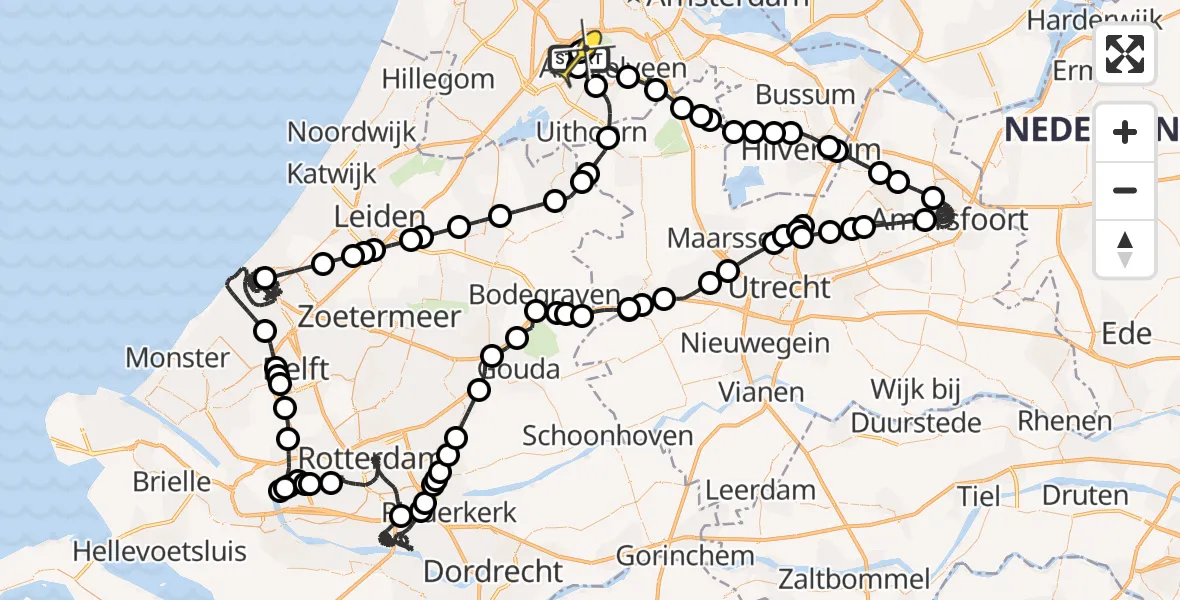 Routekaart van de vlucht: Politieheli naar Schiphol, Thermiekstraat