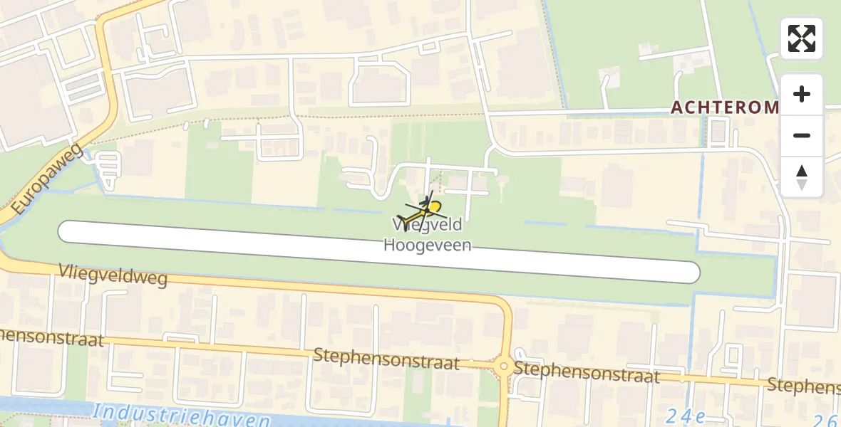 Routekaart van de vlucht: Lifeliner 4 naar Vliegveld Hoogeveen