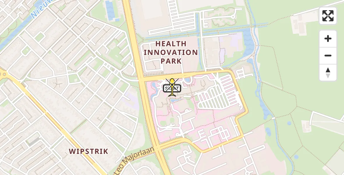 Routekaart van de vlucht: Lifeliner 4 naar Zwolle, Dokter van Heesweg